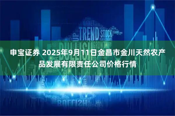 申宝证券 2025年9月11日金昌市金川天然农产品发展有限责任公司价格行情
